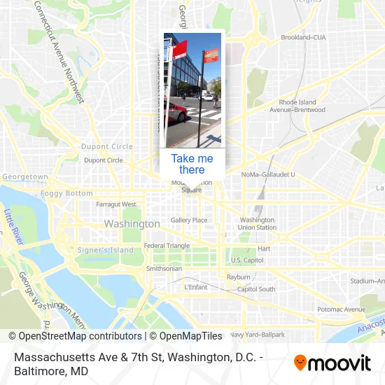 Massachusetts Ave & 7th St map