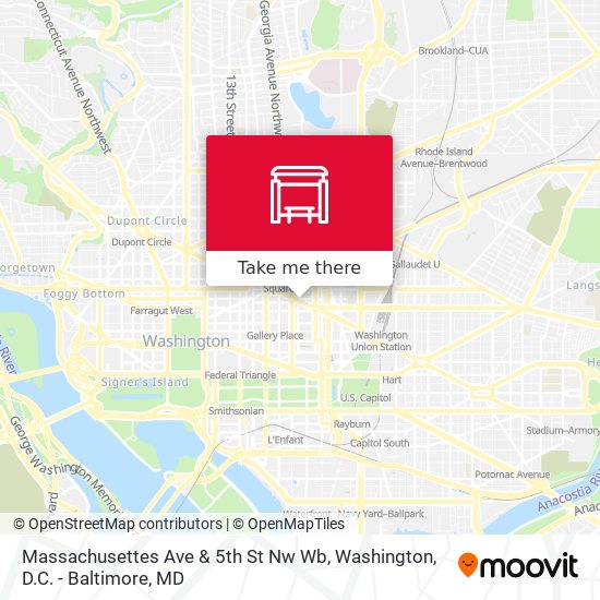 Massachusettes Ave & 5th St Nw Wb map