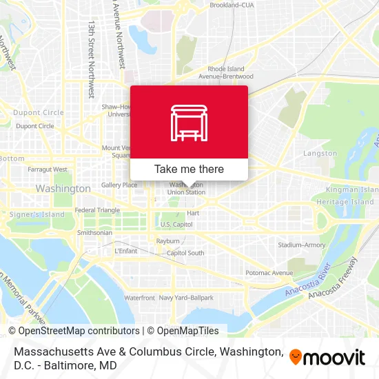 Massachusetts Ave & Columbus Circle map
