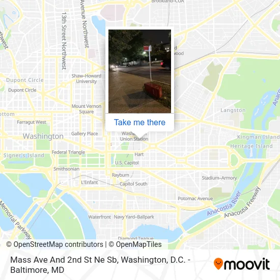 Mass Ave And 2nd St Ne Sb map