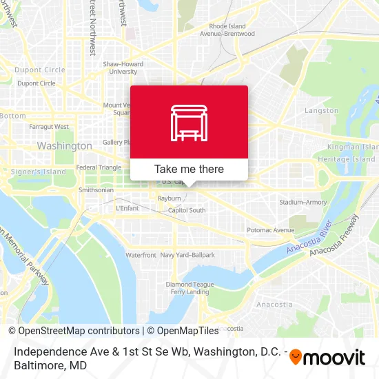 Independence Ave & 1st St Se Wb map