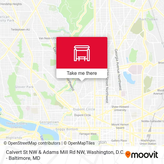 Calvert St NW & Adams Mill Rd NW map