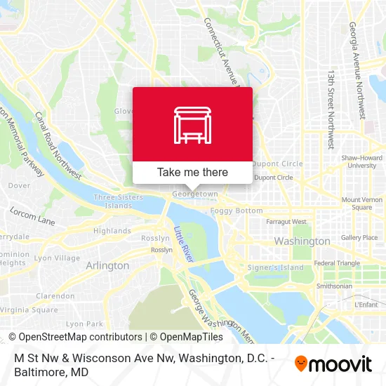 Mapa de M St Nw & Wisconson Ave Nw