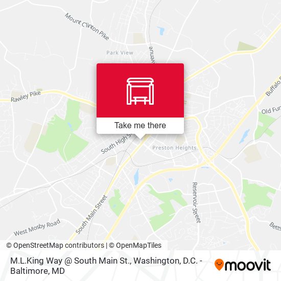 M.L.King Way @ South Main St. map