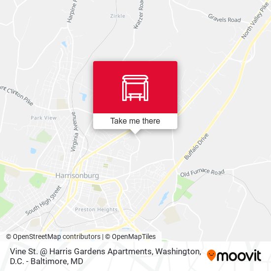 Mapa de Vine St. @ Harris Gardens Apartments