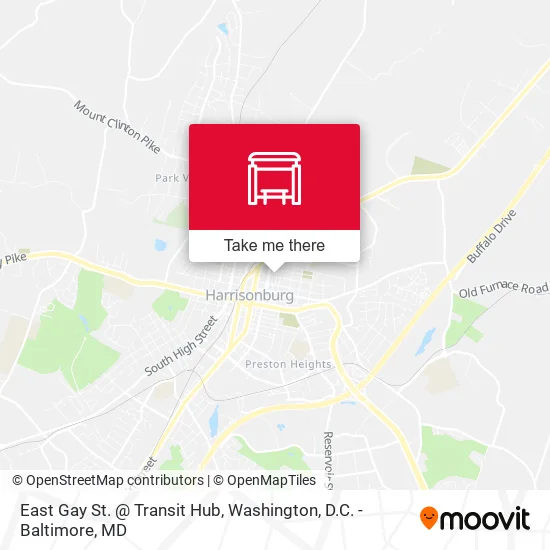 Mapa de East Gay St. @ Transit Hub