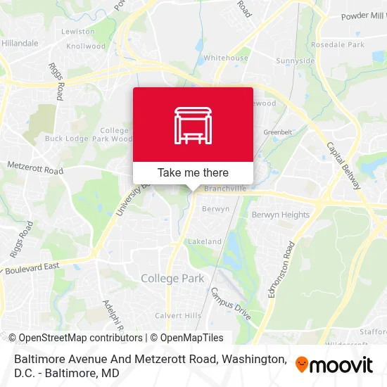 Baltimore Avenue And Metzerott Road map