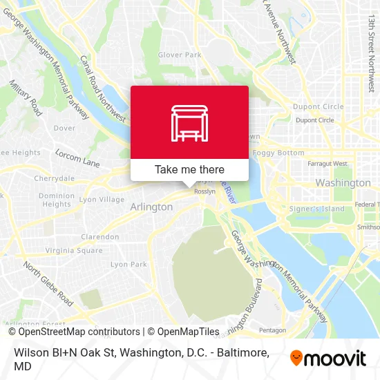 Wilson Bl+N Oak St map