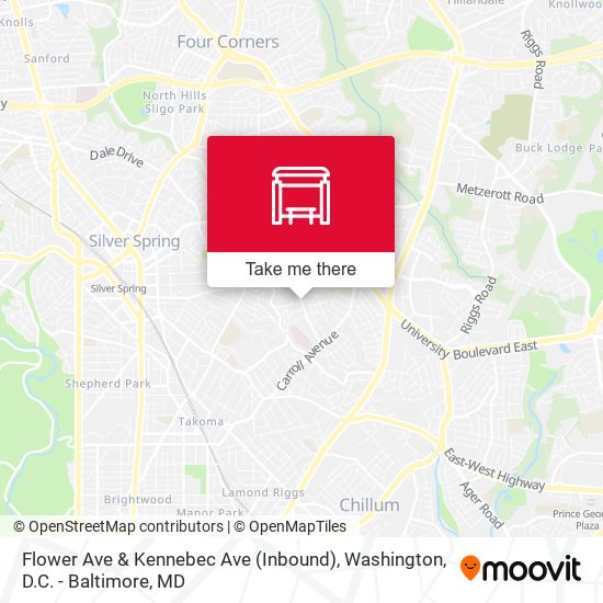 Mapa de Flower Ave & Kennebec Ave (Inbound)