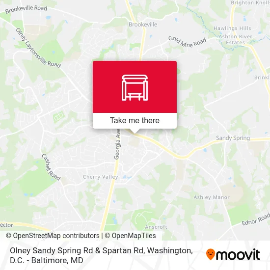 Olney Sandy Spring Rd & Spartan Rd map