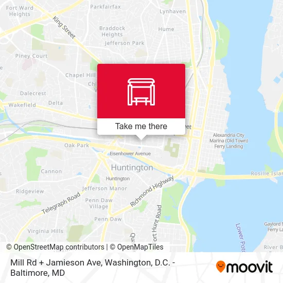 Mill Rd + Jamieson Ave map