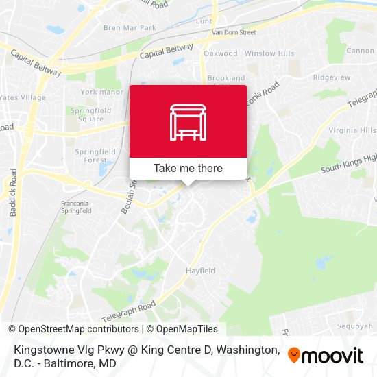 Kingstowne Vlg Pkwy @ King Centre D map