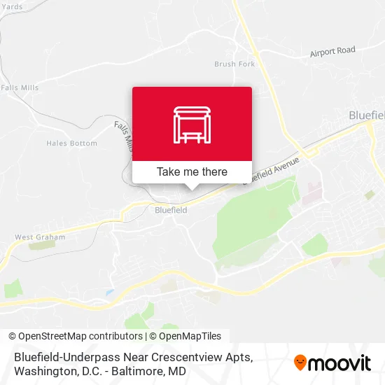 Bluefield-Underpass Near Crescentview Apts map