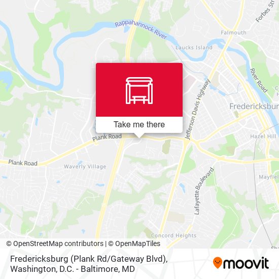 Fredericksburg (Plank Rd / Gateway Blvd) map