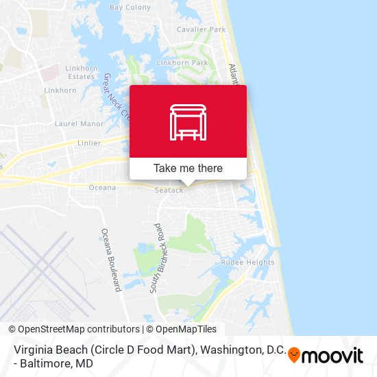 Virginia Beach (Circle D Food Mart) map