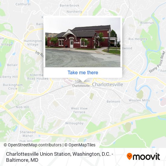 Mapa de Charlottesville Union Station