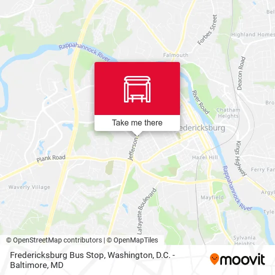 Fredericksburg Bus Stop map