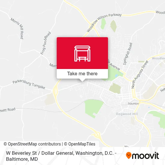 W Beverley St / Dollar General map