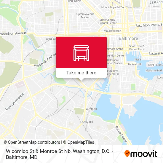 Wicomico St & Monroe St Nb map