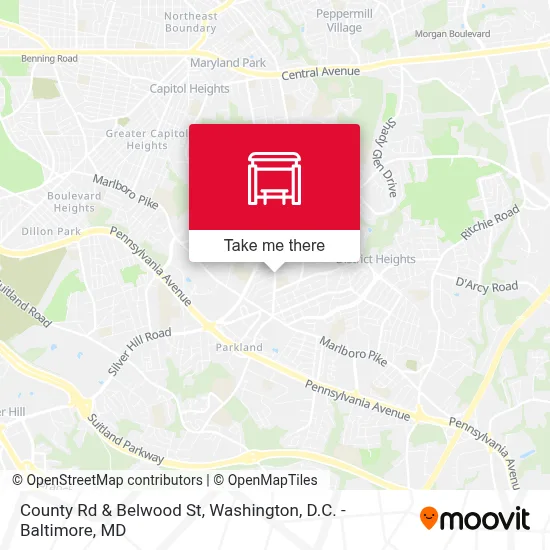 County Rd & Belwood St map