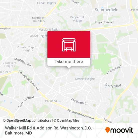 Walker Mill Rd & Addison Rd map