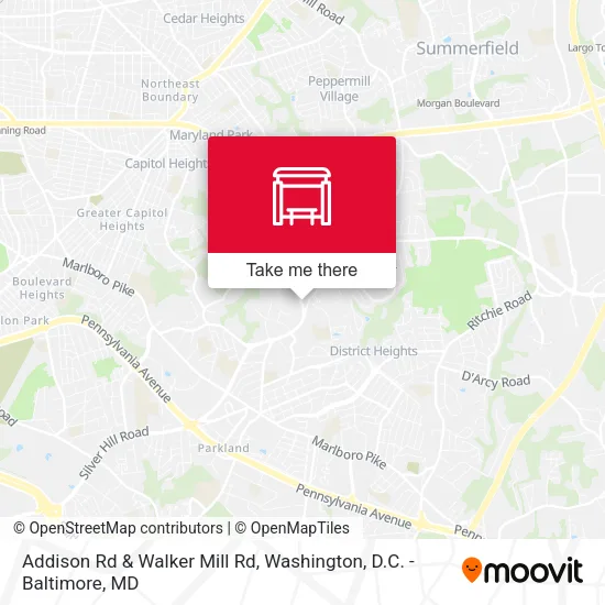 Addison Rd & Walker Mill Rd map