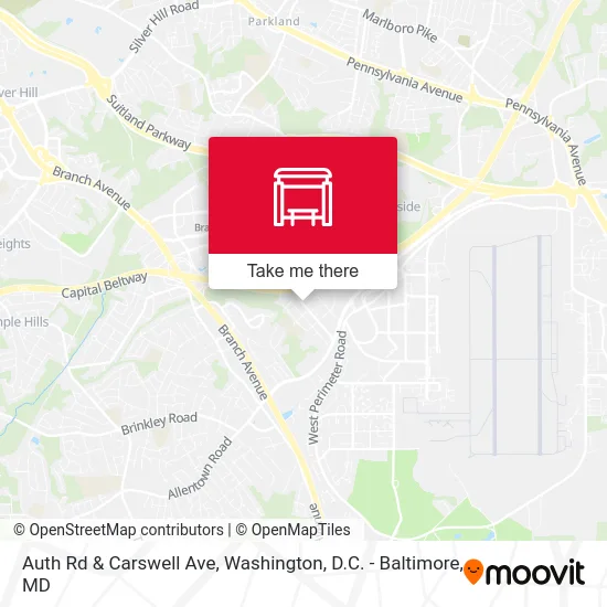 Auth Rd & Carswell Ave map