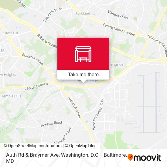 Auth Rd & Braymer Ave map