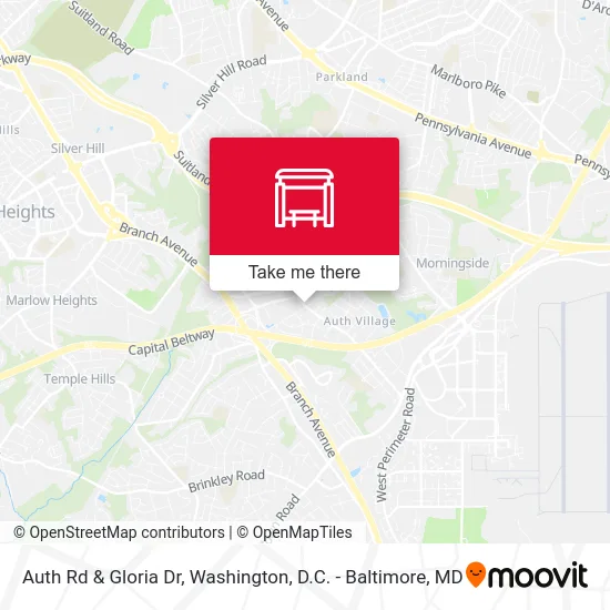 Auth Rd & Gloria Dr map