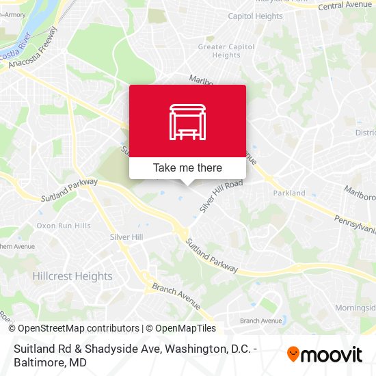 Suitland Rd & Shadyside Ave map