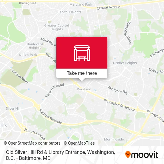 Old Silver Hill Rd & Library Entrance map