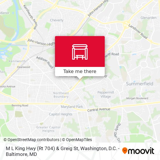M L King Hwy (Rt 704) & Greig St map