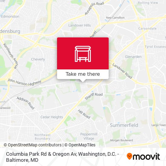 Mapa de Columbia Park Rd & Oregon Av
