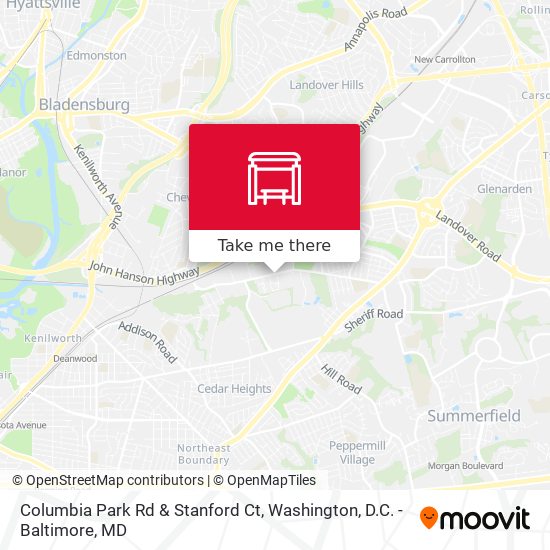 Mapa de Columbia Park Rd & Stanford Ct