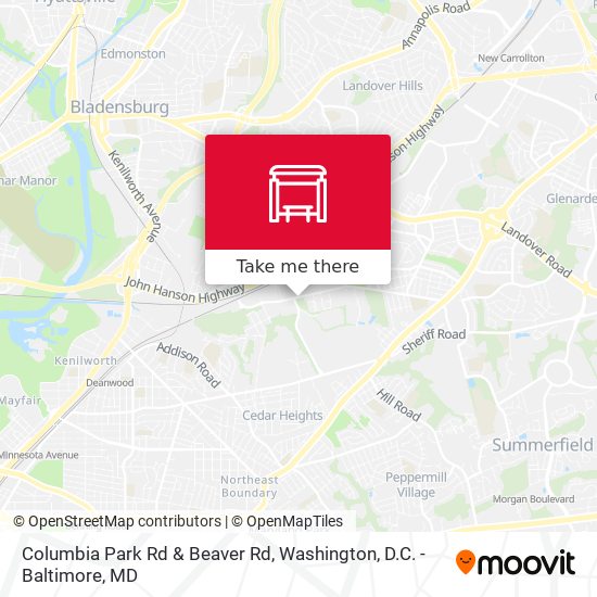 Columbia Park Rd & Beaver Rd map