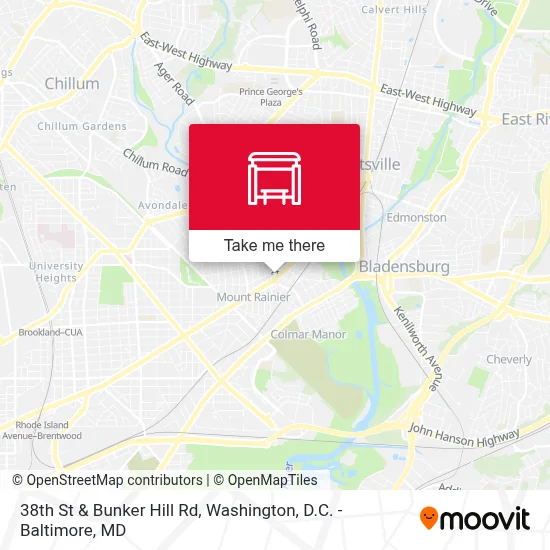 38th St & Bunker Hill Rd map