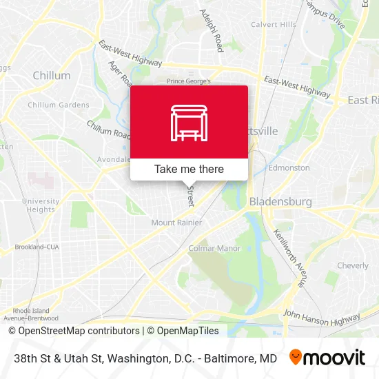 38th St & Utah St map