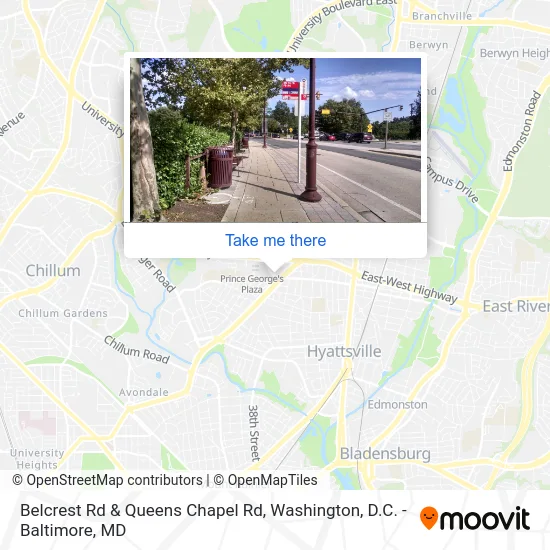 Belcrest Rd & Queens Chapel Rd map