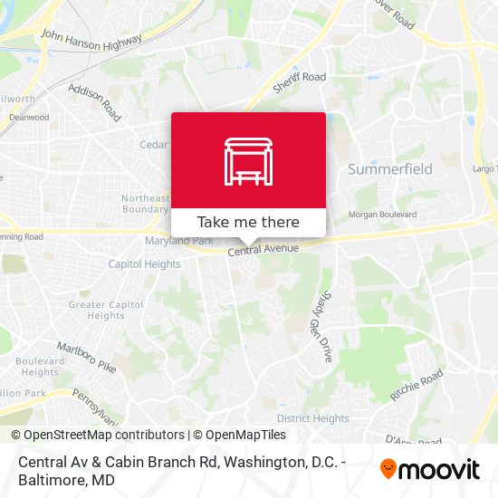 Central Av & Cabin Branch Rd map