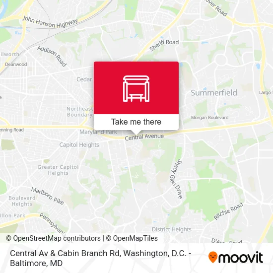 Mapa de Central Av & Cabin Branch Rd