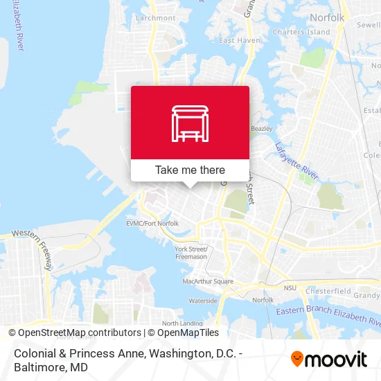 Colonial & Princess Anne map
