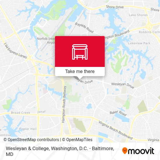 Wesleyan & College map