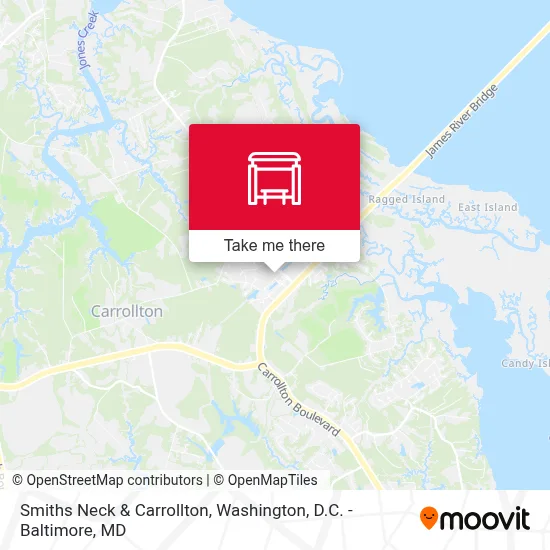 Smiths Neck & Carrollton map