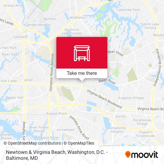 Newtown & Virginia Beach map