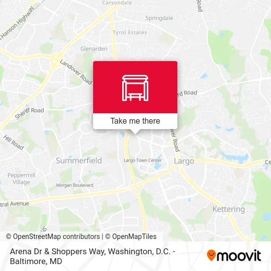 Arena Dr & Shoppers Way map