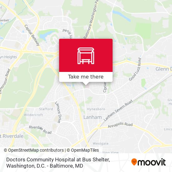 Doctors Community Hospital at Bus Shelter map