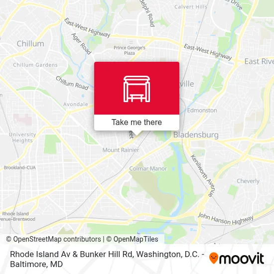 Rhode Island Av & Bunker Hill Rd map