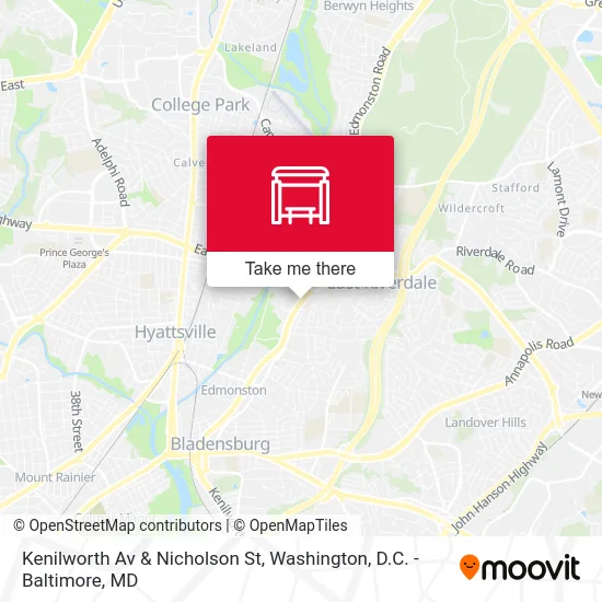 Kenilworth Av & Nicholson St map