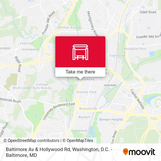 Mapa de Baltimore Av & Hollywood Rd
