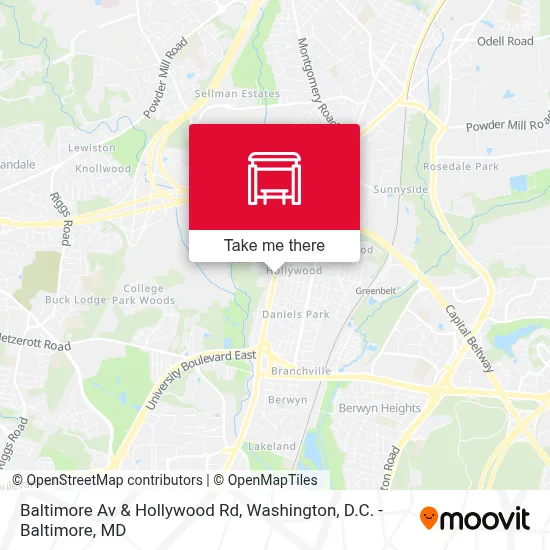 Baltimore Av & Hollywood Rd map